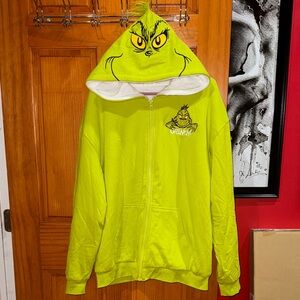 Grinch Green Zip-Up Hoodie
